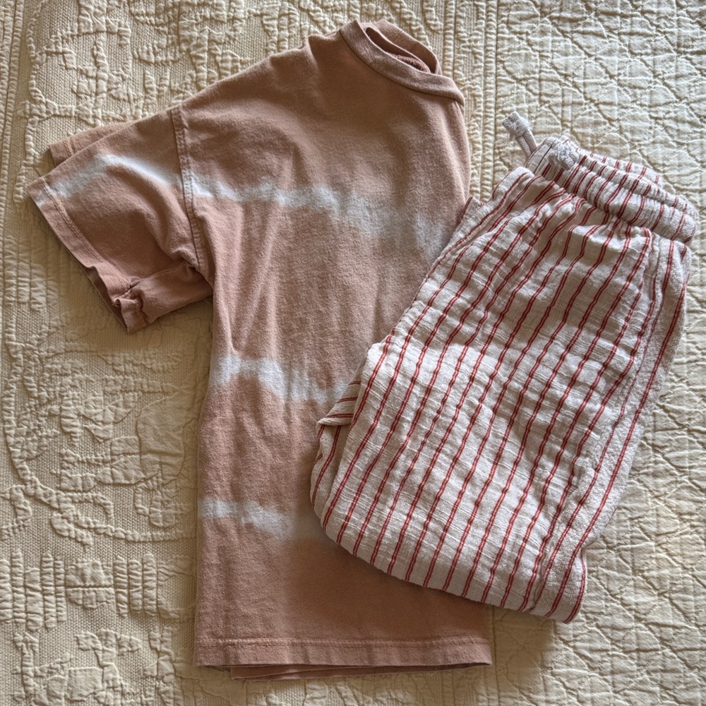 Zara Boys Linen Pant and Tie-Dye Shirt Set